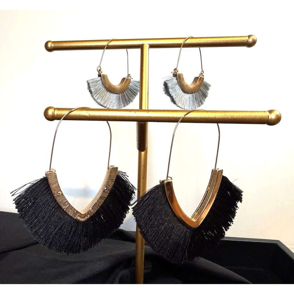 Fan Fringe Earrings – 2‑Pair Bundle